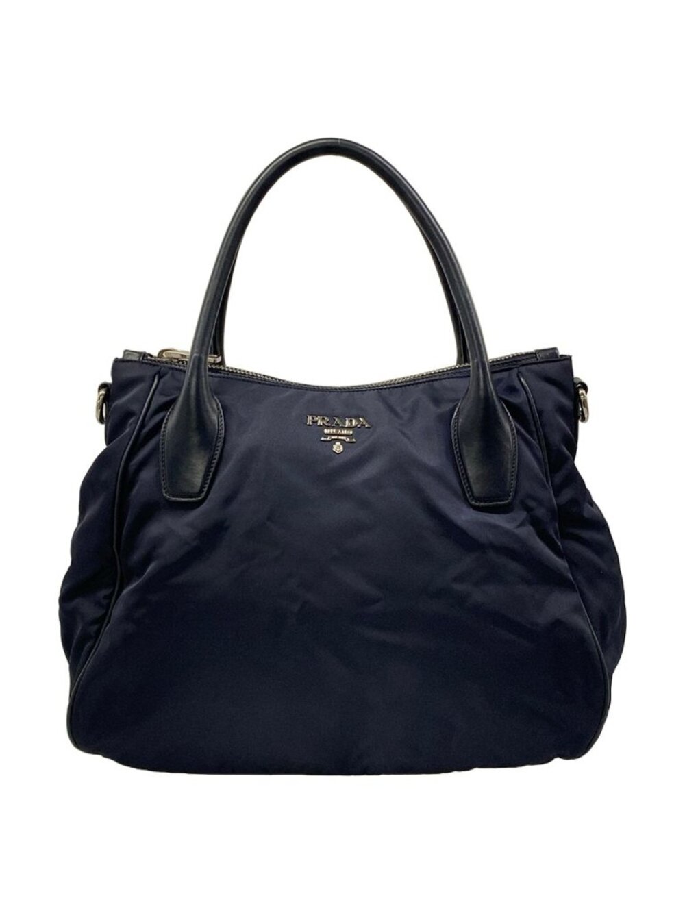 Prada Handbag Navy Dark Leather
